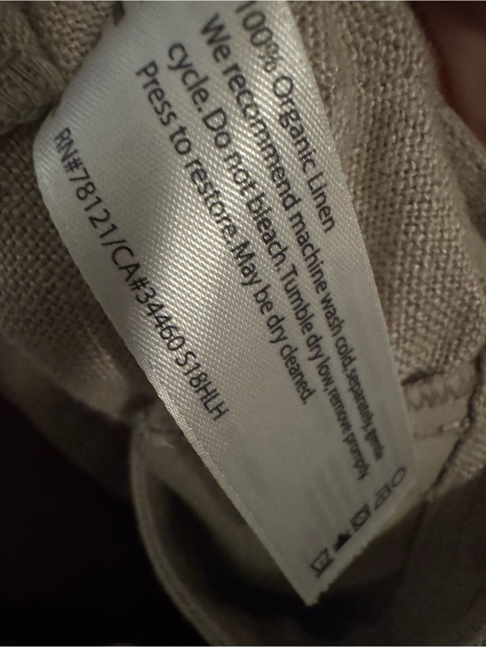 Eileen Fisher Organic Linen Wide Leg Crop Pants Flax Beige Culottes Size 4 - Picture 9 of 13